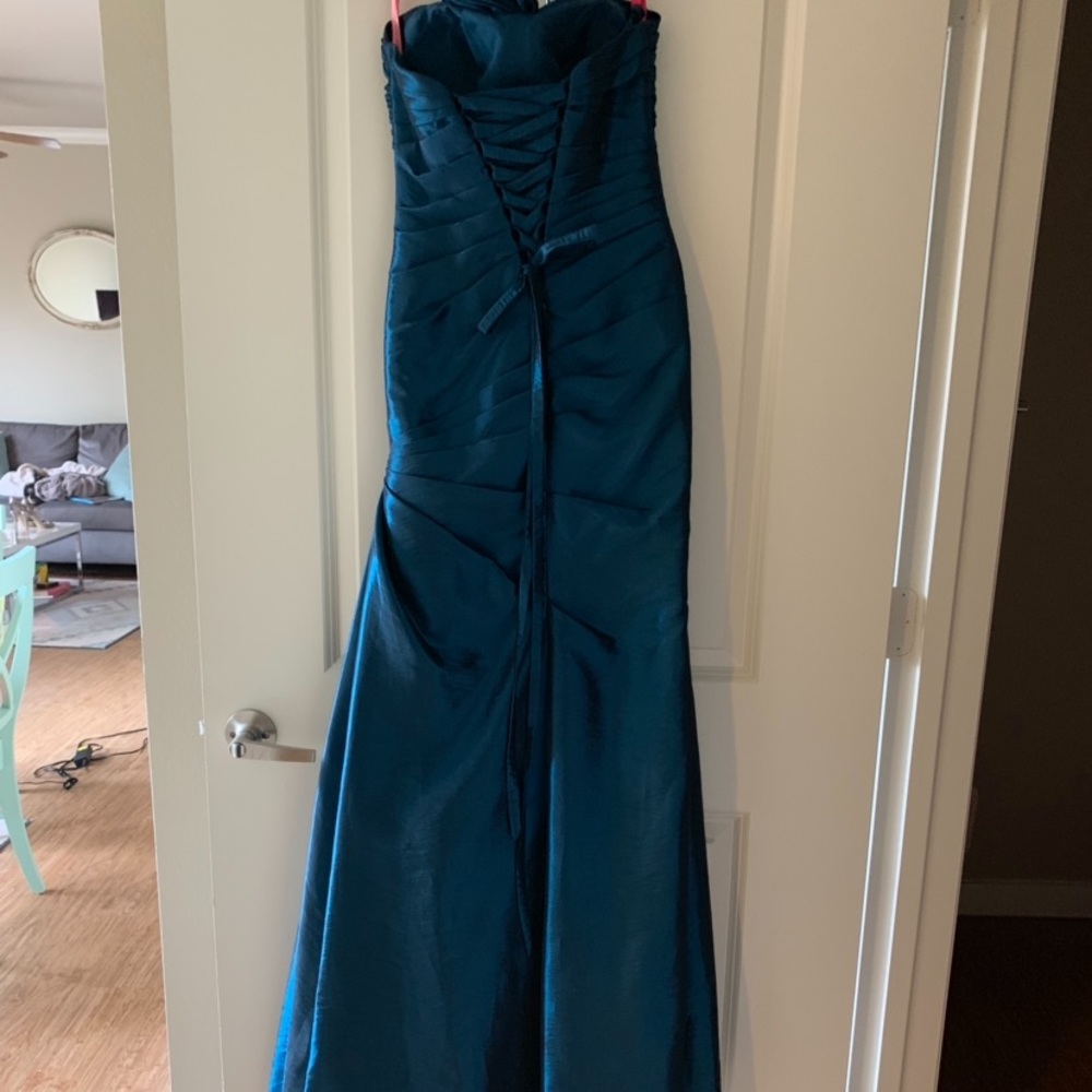 Teal Floor Length Evening Gown - Picture 3 of 3